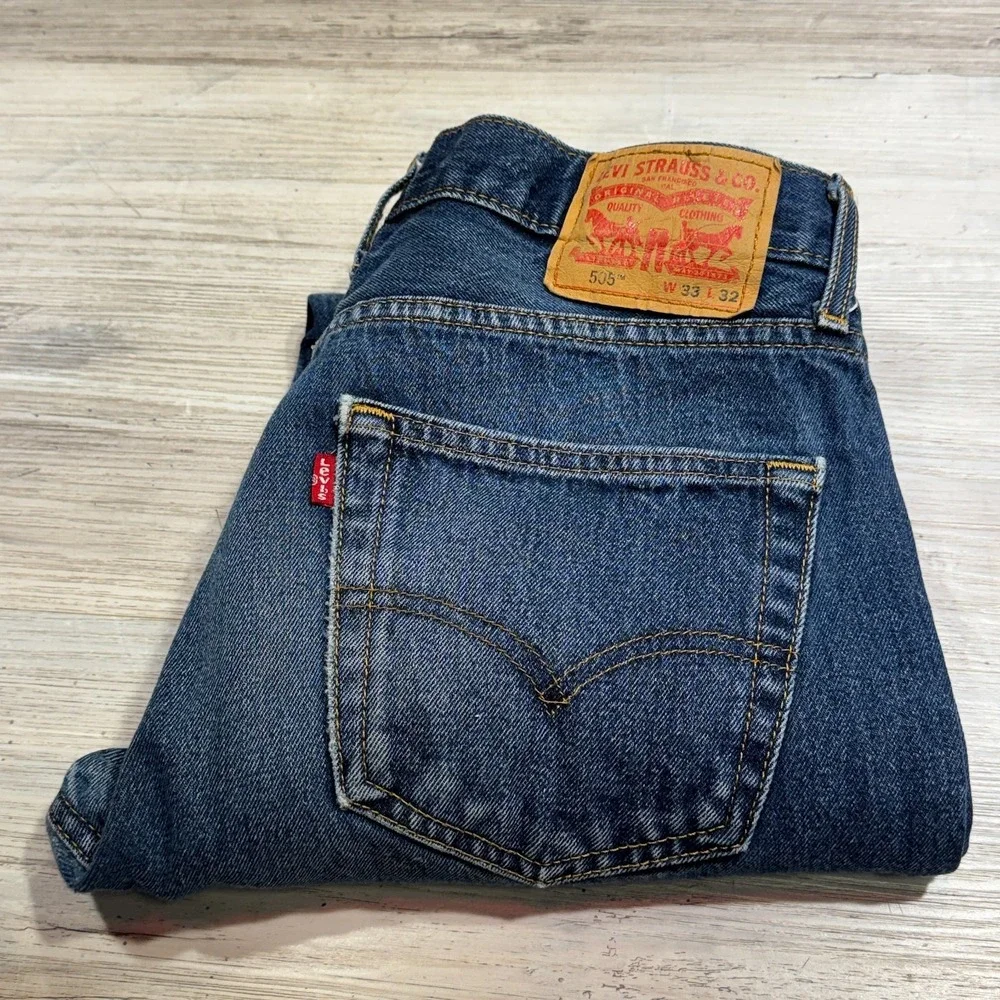 Levis 505 Jeans Mens 33x32 (Real 31x30) Blue Straight Leg Denim Work Cowboy Pant